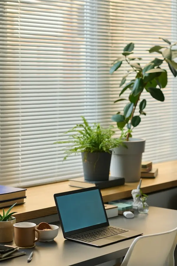 A colourful and bright image of luxurious Venetian Blinds.